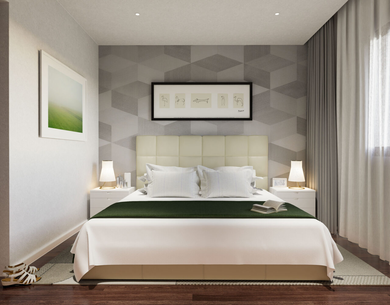 infografia dormitorio interior